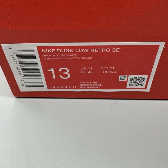 Nike Dunk Low Retro SE Photon Dust White HF2874-001 MEN'S SIZE 13 Casual Shoes - Picture 11 of 11